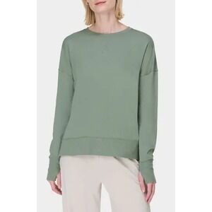Sweaty Betty Relaxed soft Lightweight Pullover Sweatshirt Lounge Top Green gym